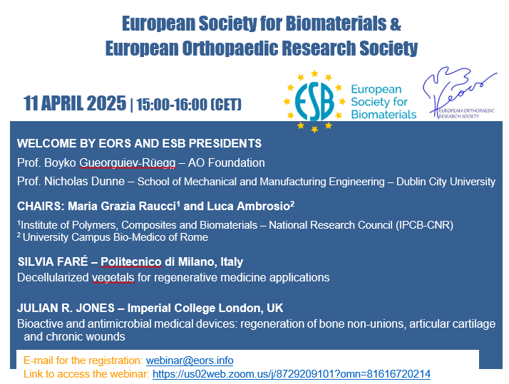 ESB & EORS Upcoming Webinar, 11 April 2025, 15:00-16:00 (CET)